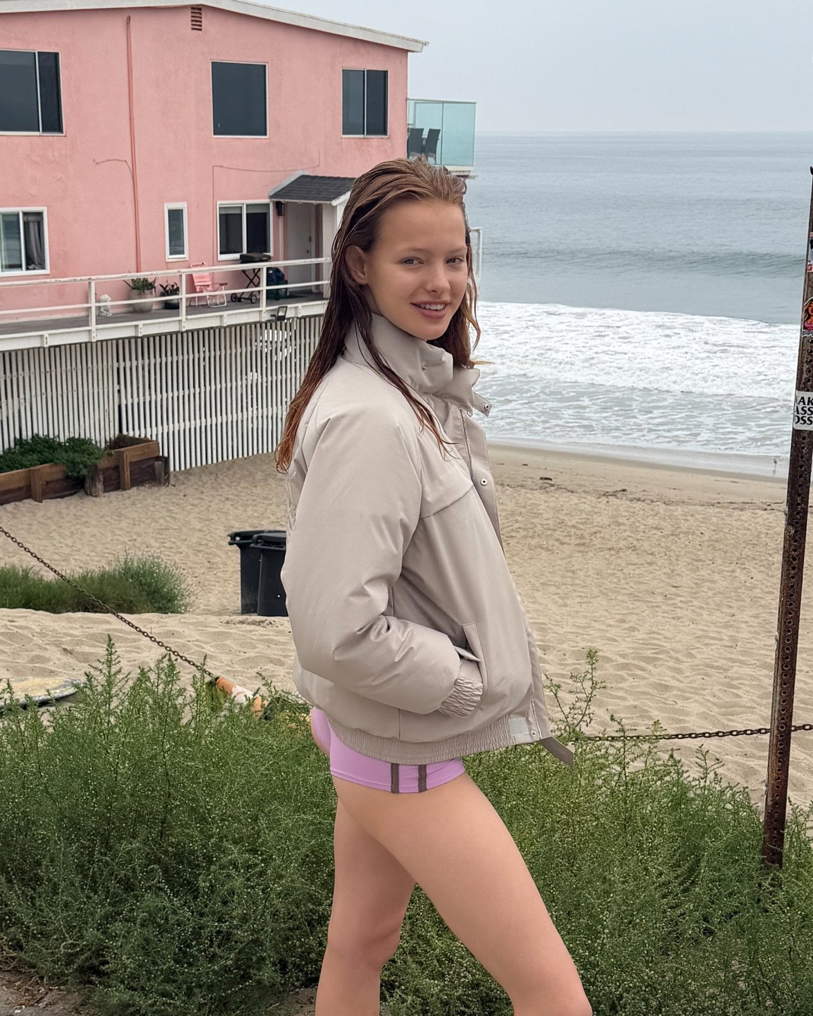 The Puffer Jacket (Trench) in Oat Milk