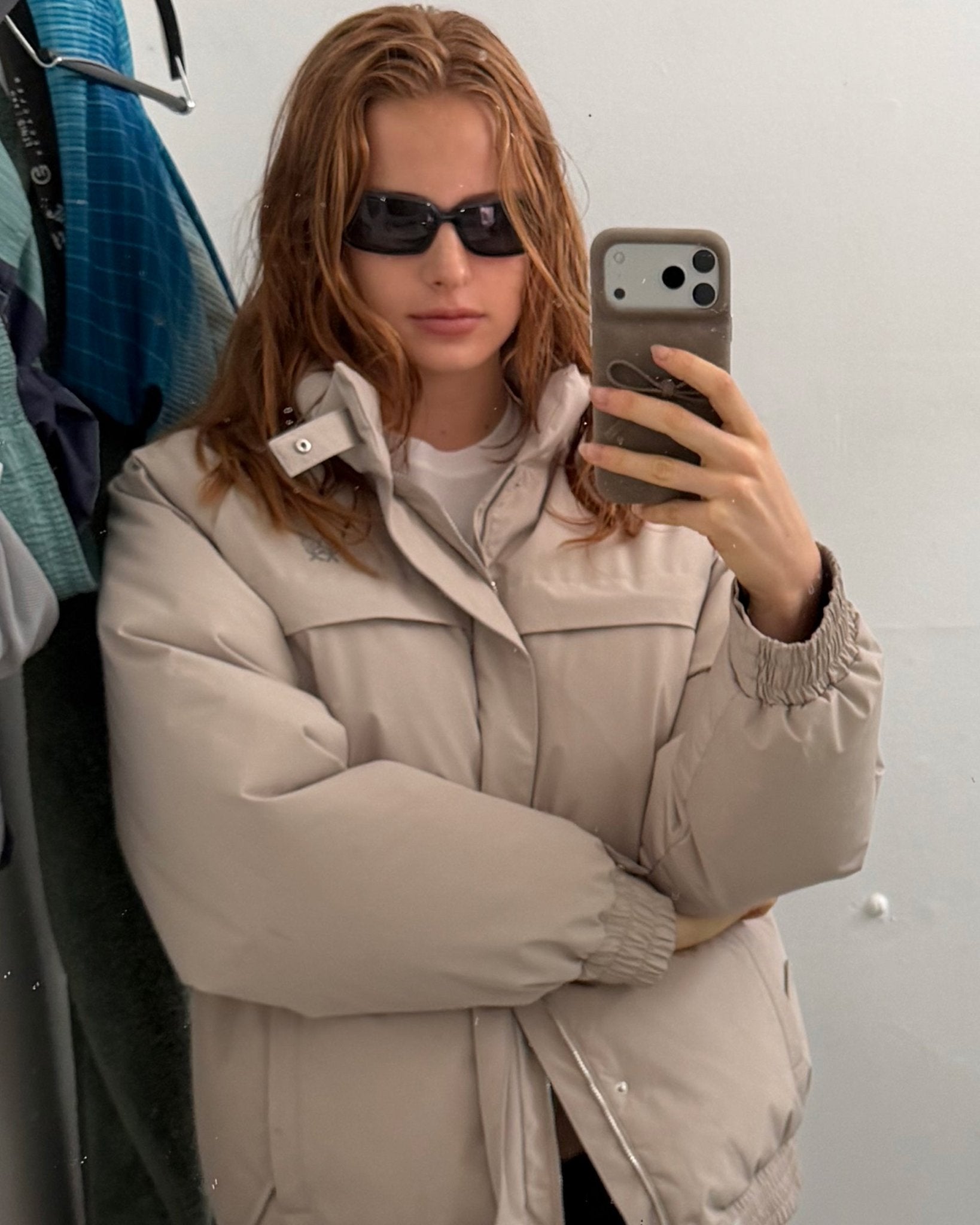The Puffer Jacket (Trench) in Oat Milk