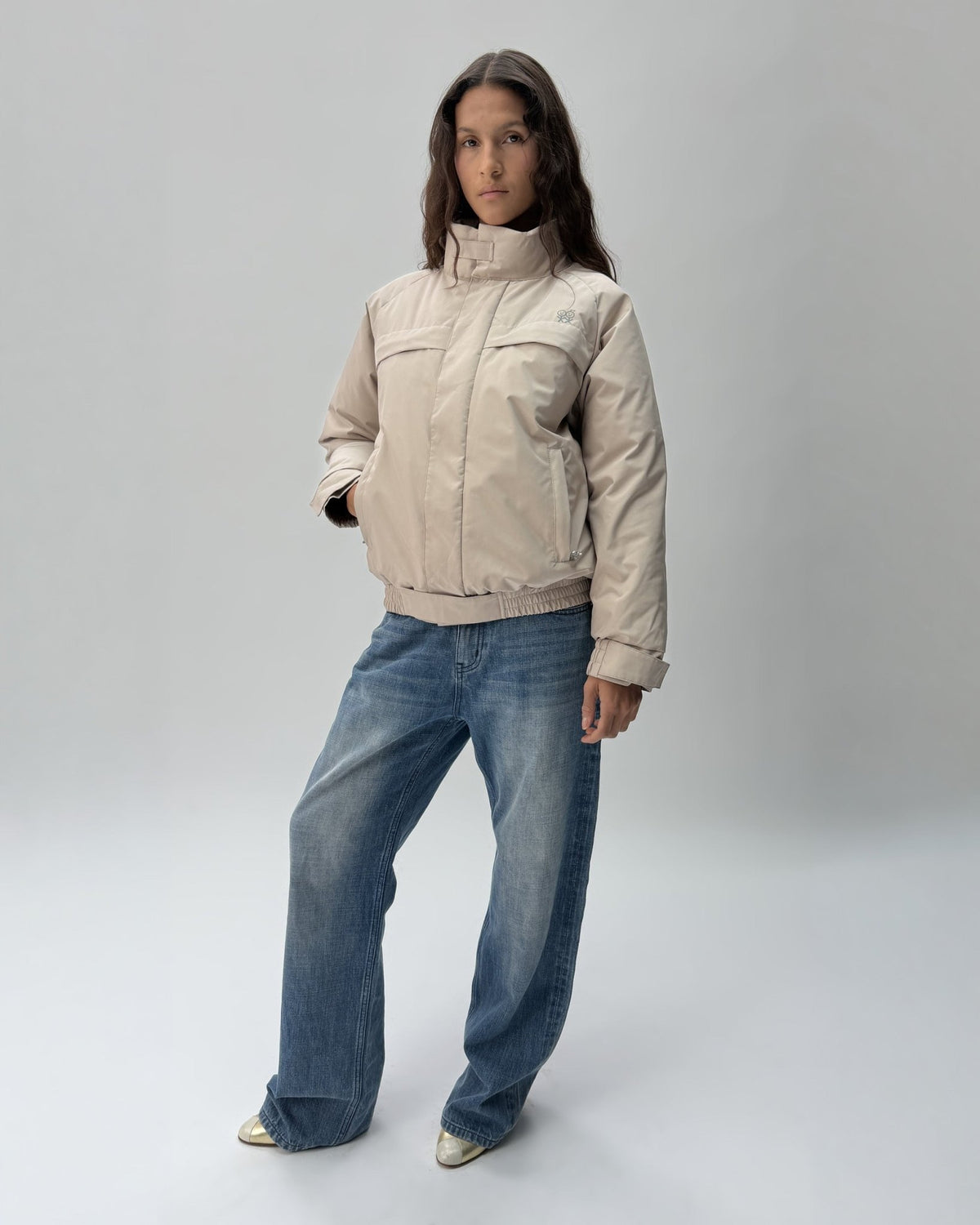 The Puffer Jacket (Trench) in Oat Milk 05