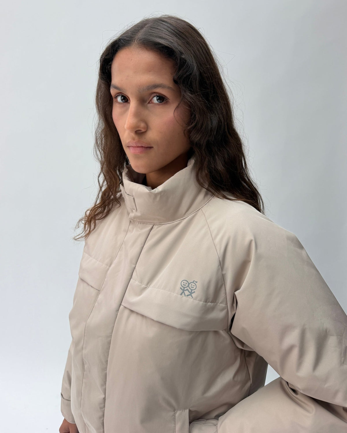 The Puffer Jacket (Trench) in Oat Milk 04