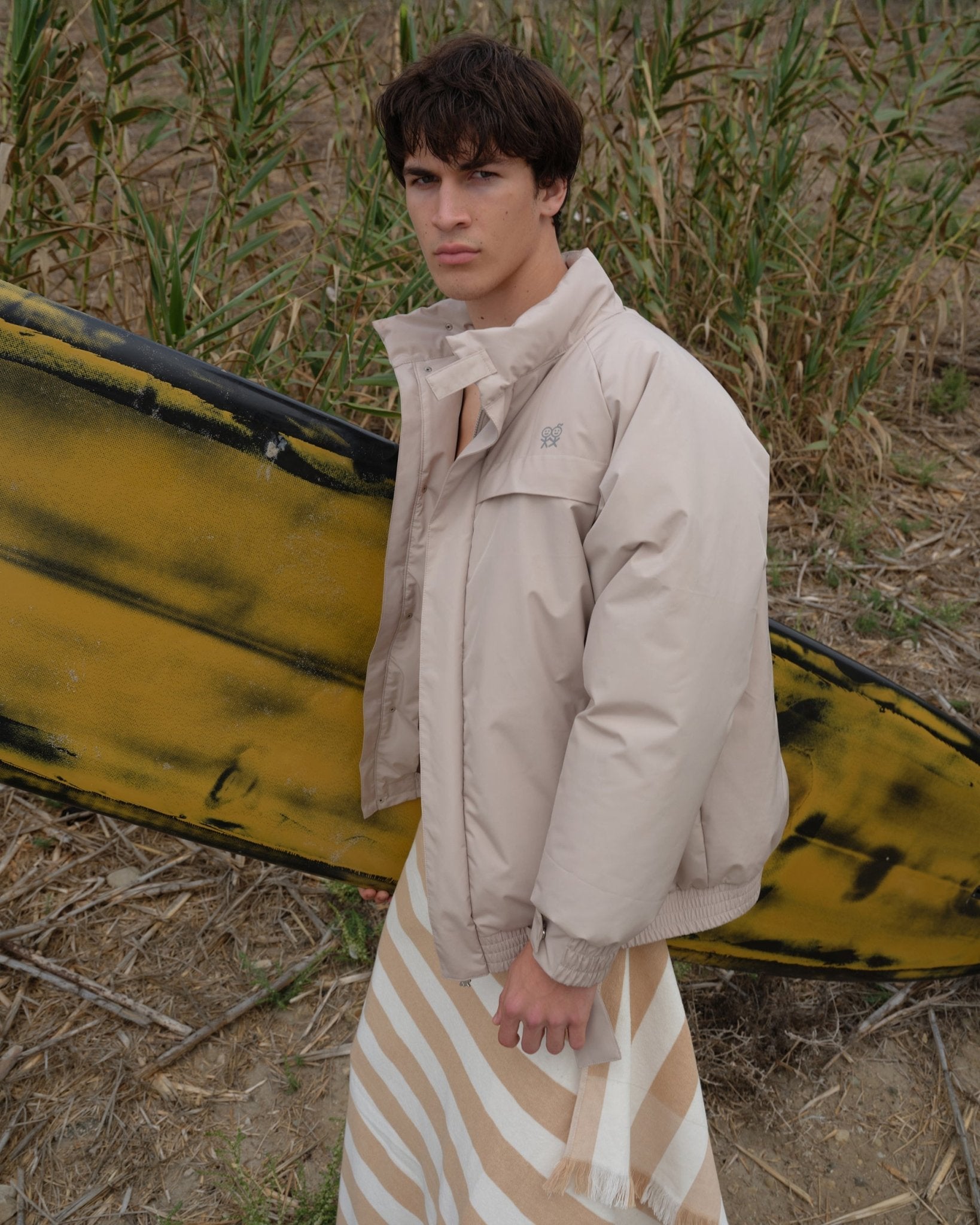 The Puffer Jacket (Trench) in Oat Milk