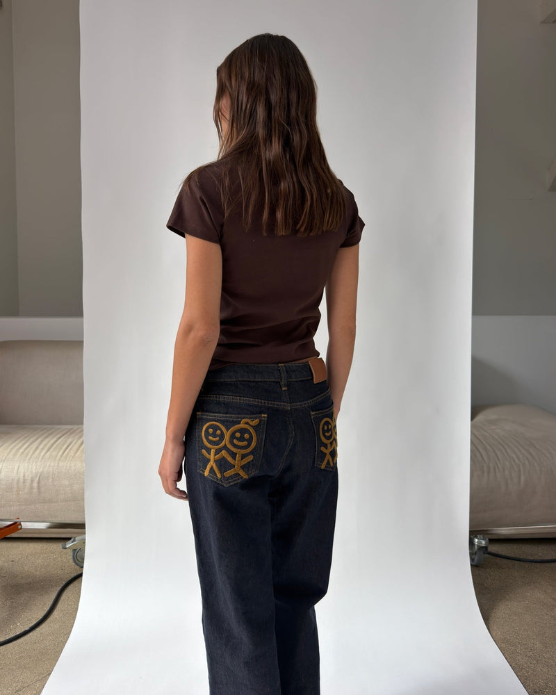 Tight Hug T-Shirt in Dark Brown