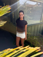 Tight Hug T-Shirt in Dark Brown
