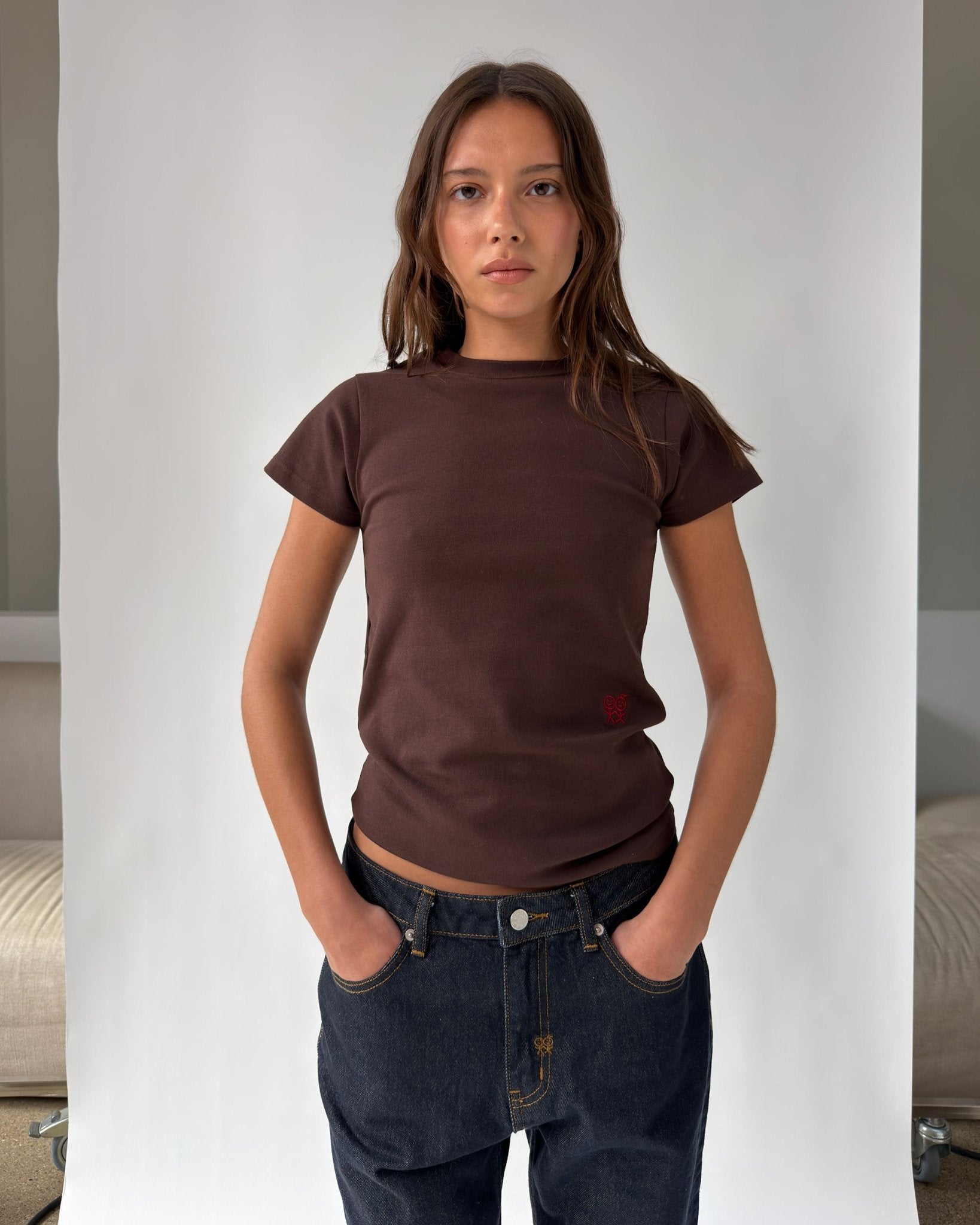 Tight Hug T-Shirt in Dark Brown