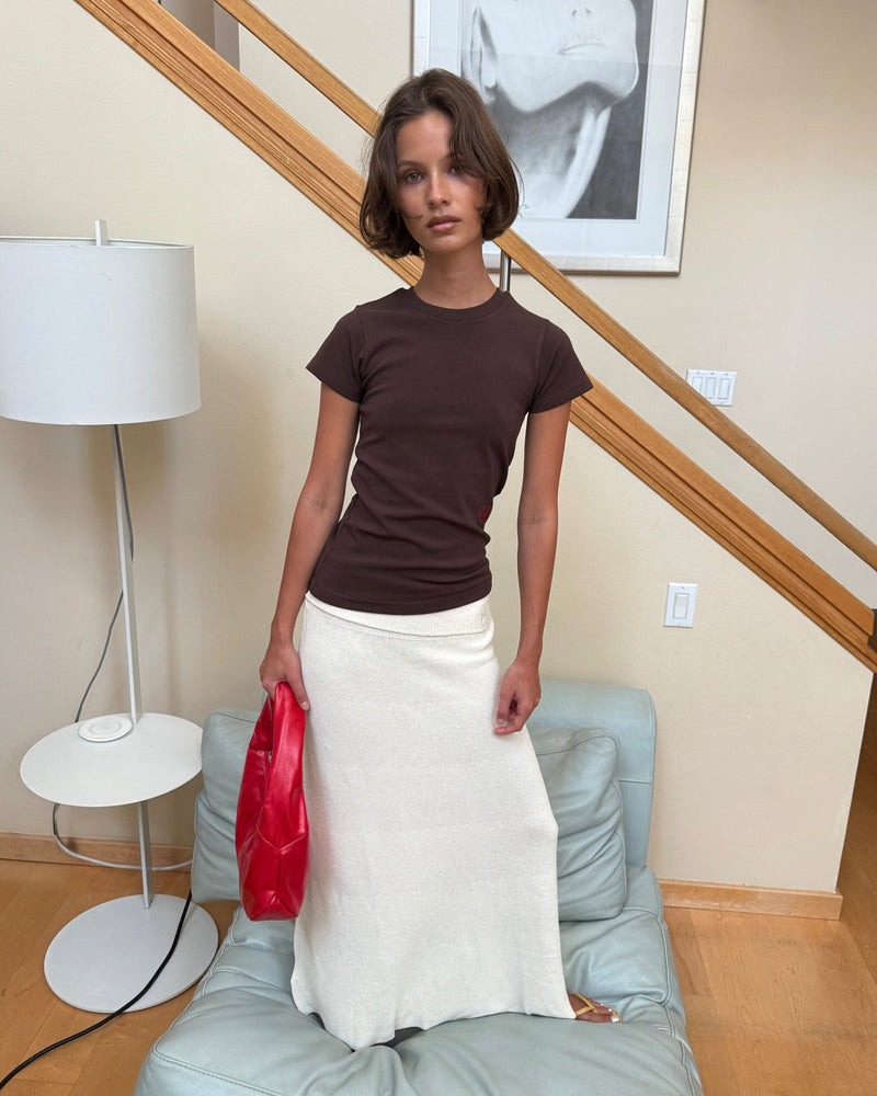 Tight Hug T-Shirt in Dark Brown
