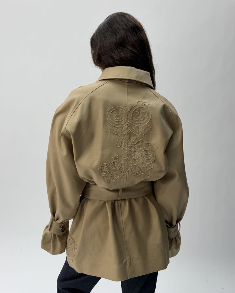 TJ01 Cropped Trench Jacket Honey 02 View PDP