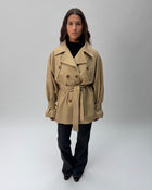TJ01 Cropped Trench Jacket Honey 05 View PDP