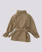TJ01 Cropped Trench Jacket Honey 06 Back Flat PDP