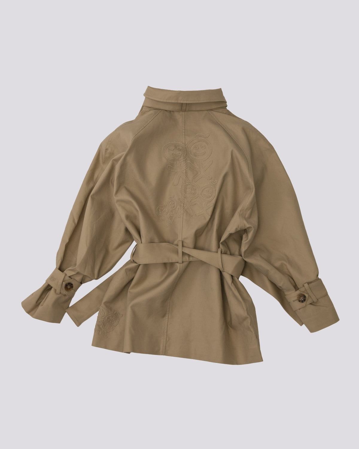 TJ01 Cropped Trench Jacket Honey 06 Back Flat PDP