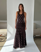 Waldorf Dress in Brown Polka Dots