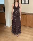 Waldorf Dress in Brown Polka Dots