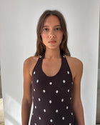 Waldorf Dress in Brown Polka Dots