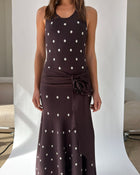 Waldorf Dress in Brown Polka Dots