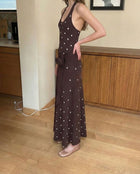 Waldorf Dress in Brown Polka Dots