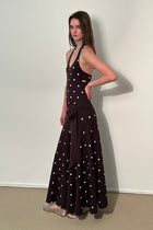 Waldorf Dress in Brown Polka Dress - Brown