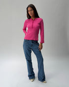 WS01 Waffle Henley Neon Pink 03 View PDP
