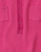 WS01 Waffle Henley Neon Pink 05 Fabric Detail PDP