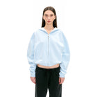 Zip Hoodie In Baby Blue - Urban Sophistication